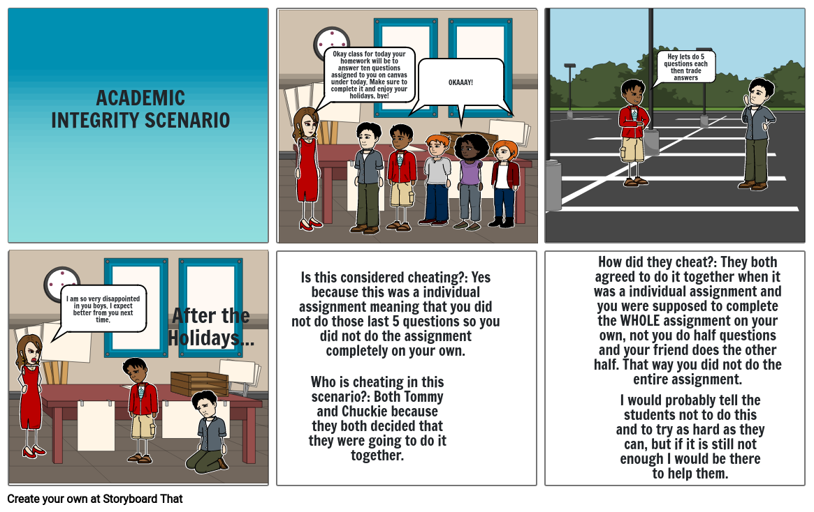 Academic Dishonesty Storyboard By 7b505aed