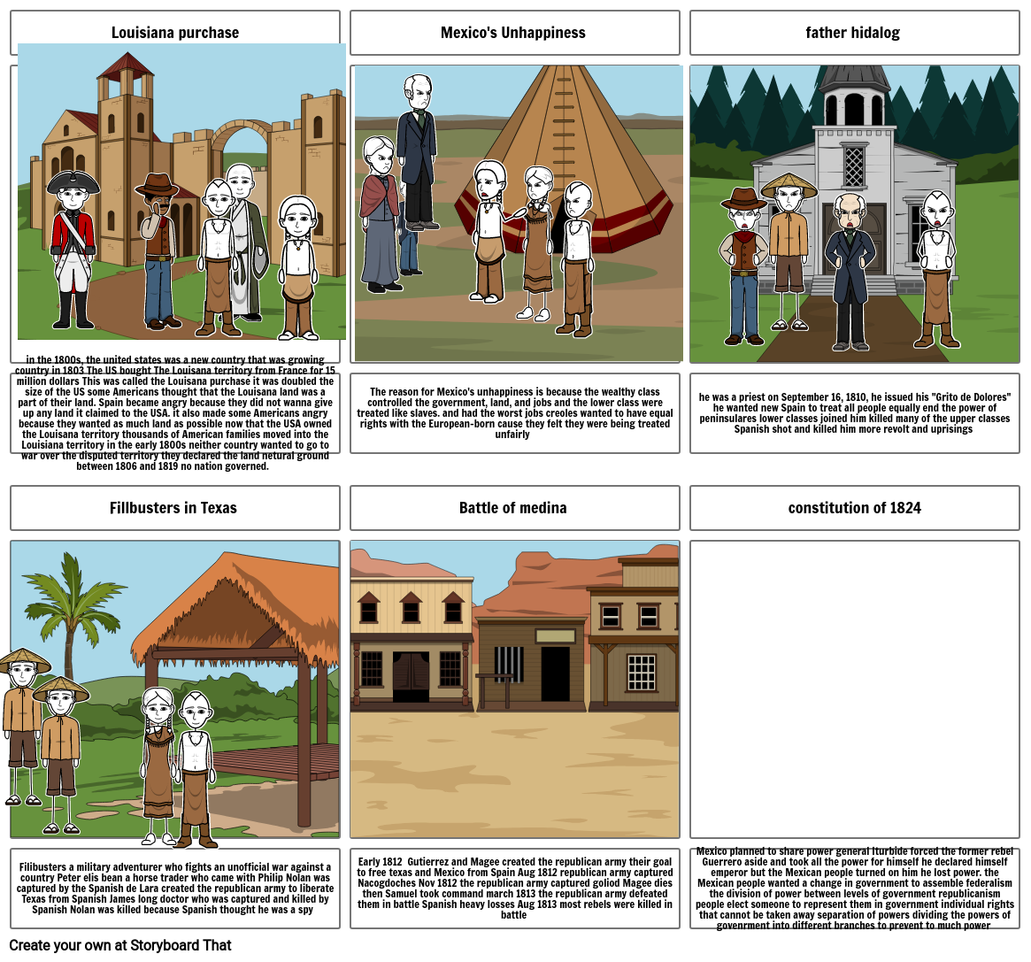 Mexico gains independence Storyboard por 7b7d75b5