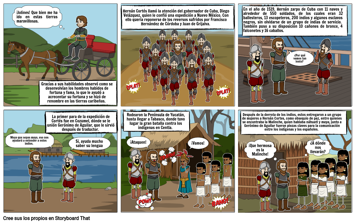 Hernán Cortes y la conquista de México 2 Storyboard