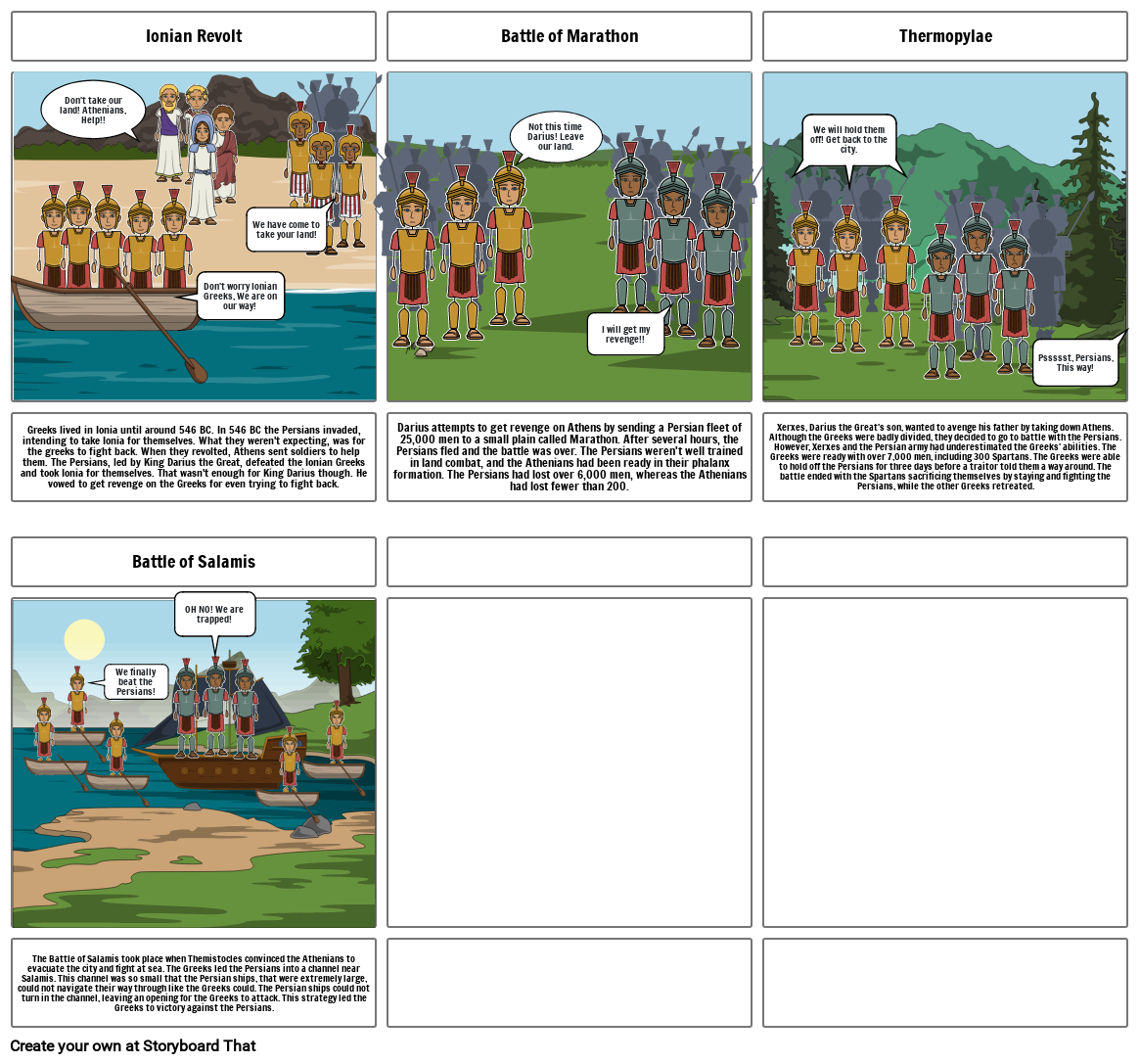 Greek and Persian War Storyboard by 7be45f7c