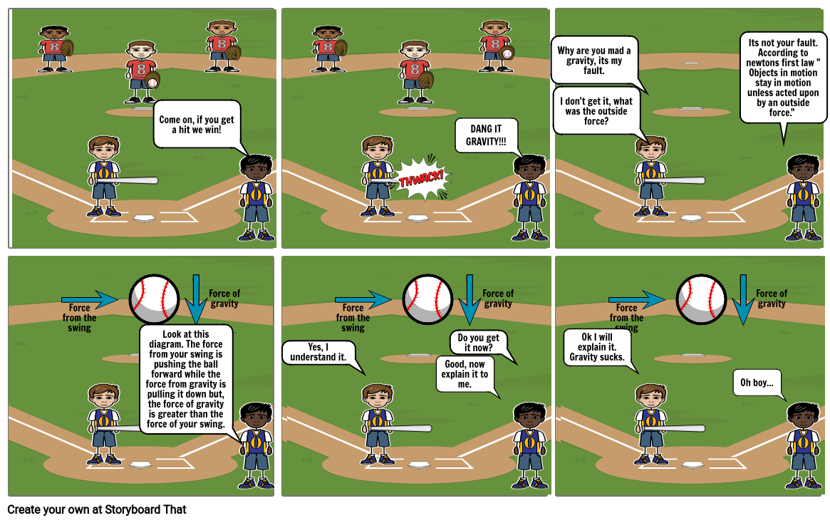 Newtons first law comic Storyboard by 7c22003b