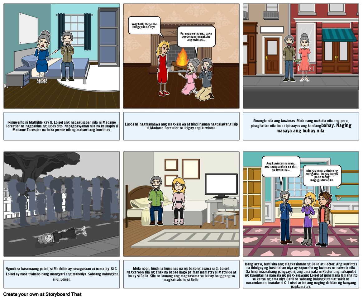 Ang kwintas ni Mathilde na maldita Storyboard by 7c9f3b5e