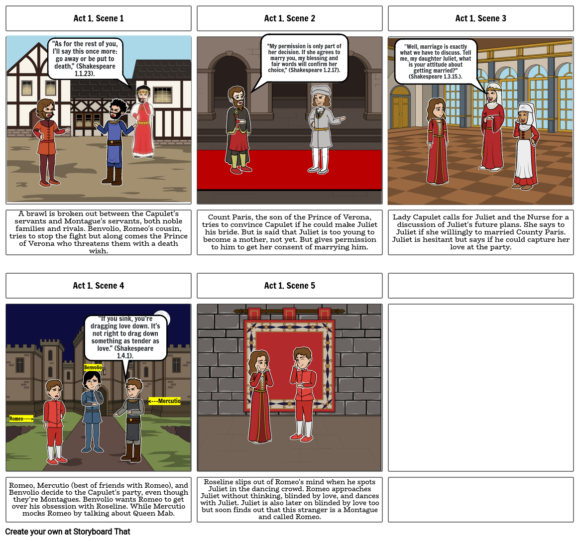 Shakespeare Act 1 Storyboard by 7cd88406