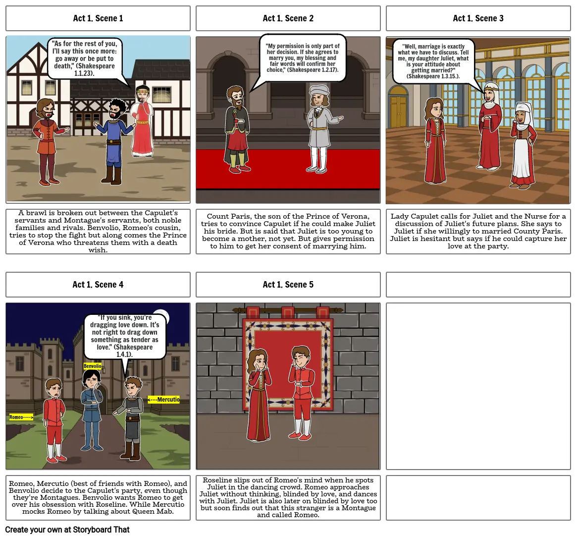 Shakespeare Act 1 Storyboard by 7cd88406