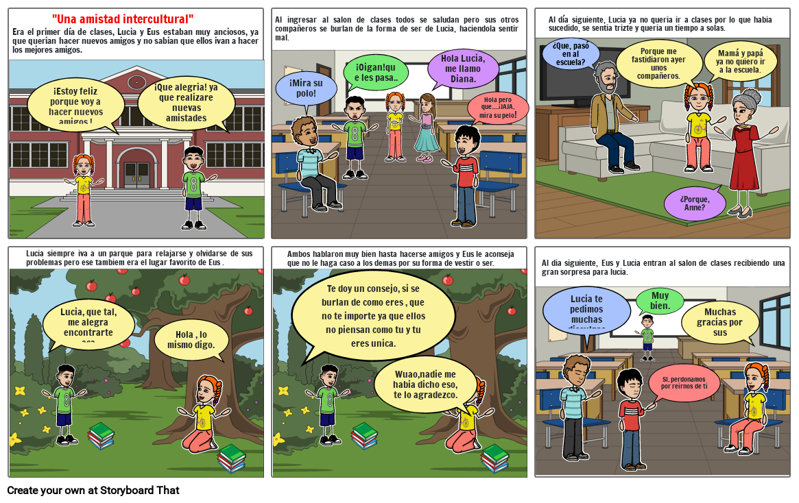 Una amistad intercultural Storyboard by 7cddcef6