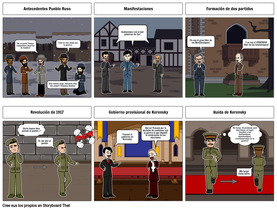 Gran Revolución Rusa ¡Impacto en México! Storyboard