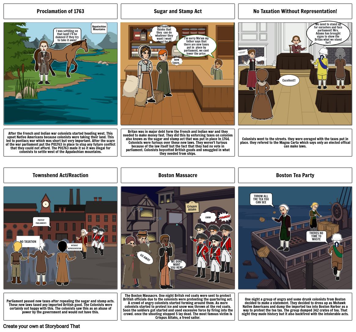 American Revolution PE Storyboard por 7ddf113d