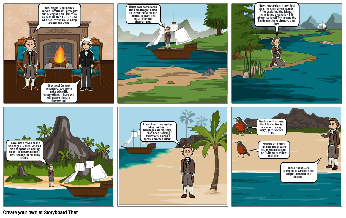 Charles Darwin, Pt. 1 Storyboard by