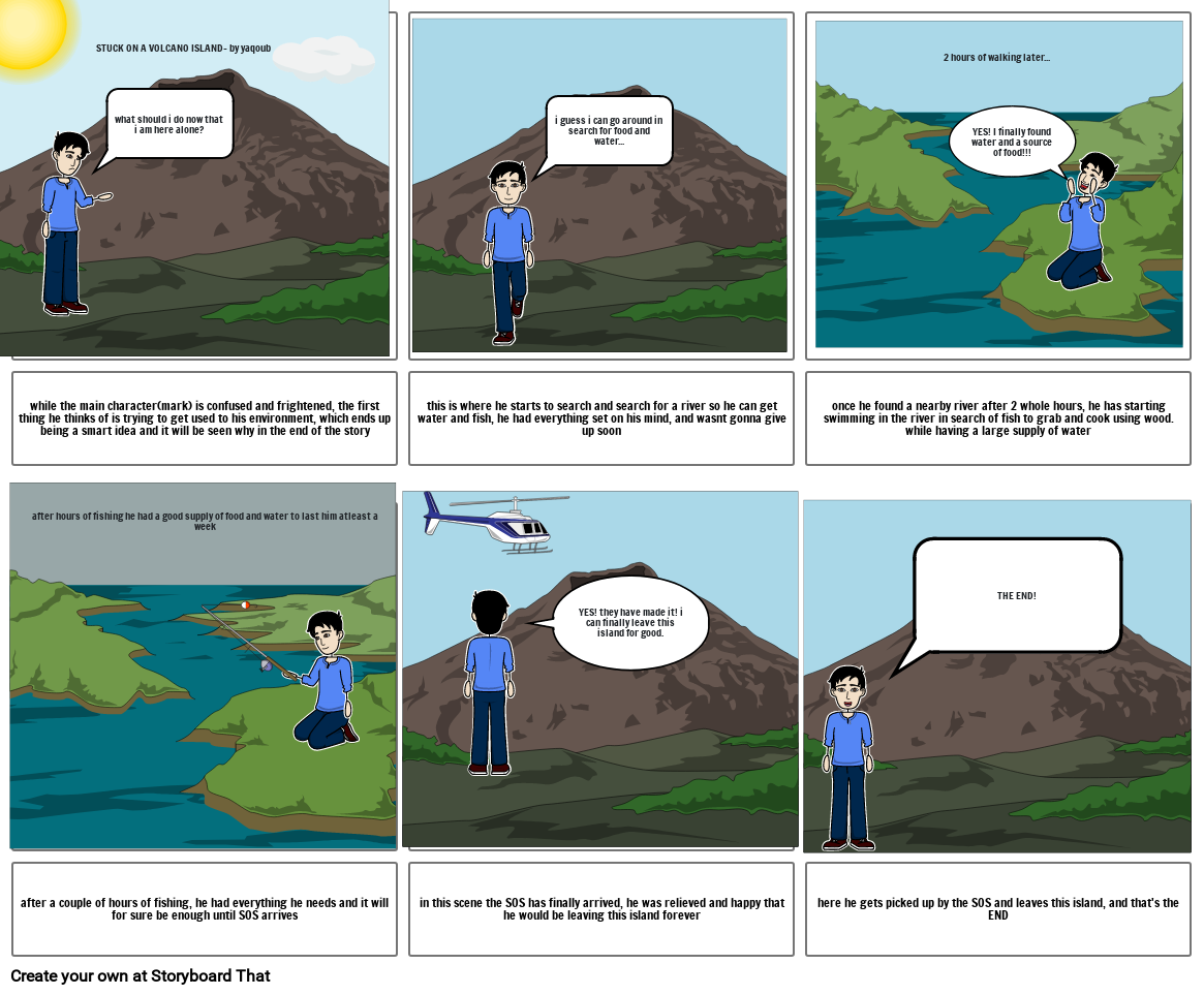 Stuck On A Volcano Island Storyboard by 7e08af76