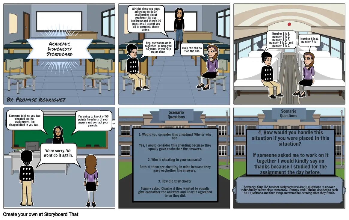 academic dishonesty storyboard