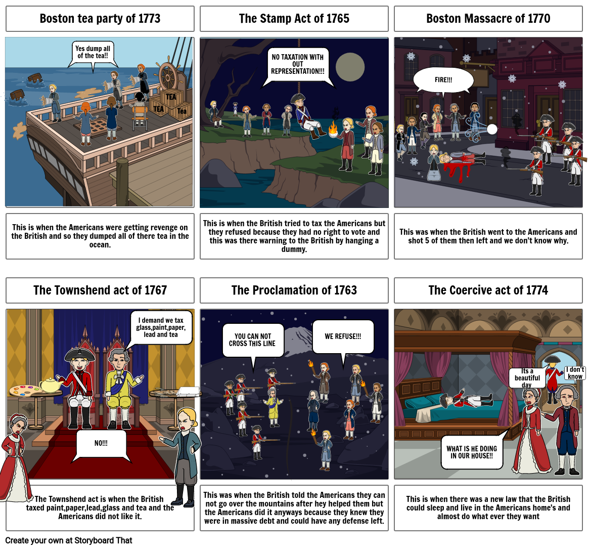 Boston Massacre Storyboard by 7eb6d2fb