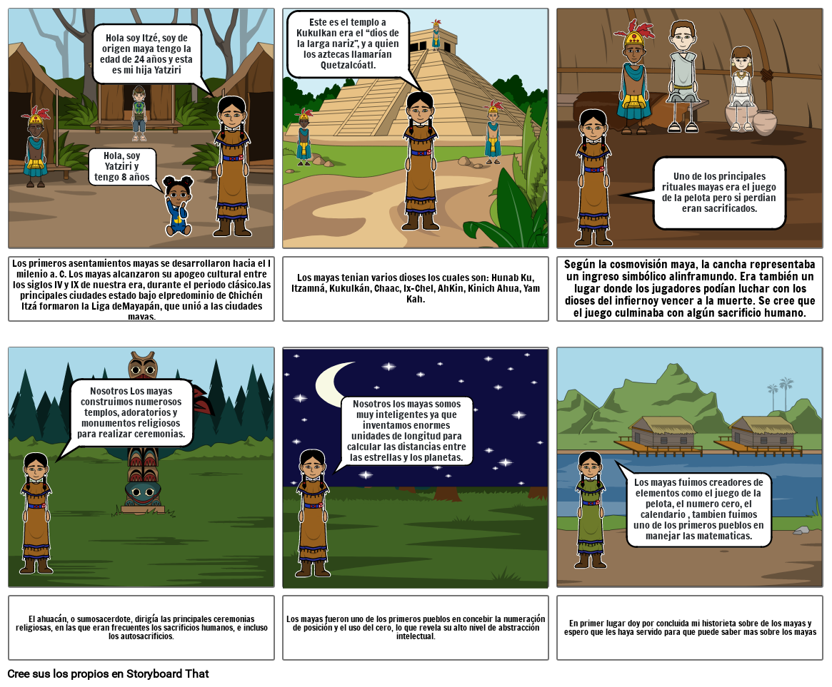 LA HISTORIA MAYA Storyboard Przez 7ee27c7a