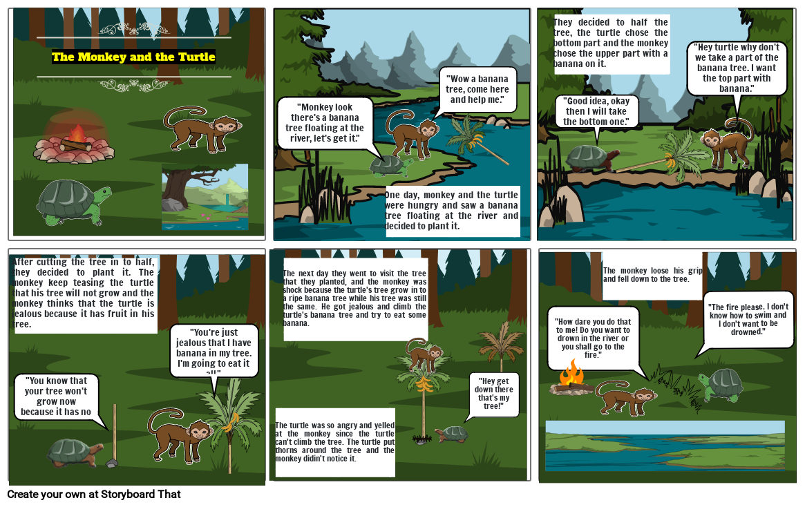 the monkey and the turtle Storyboard by 7f805900