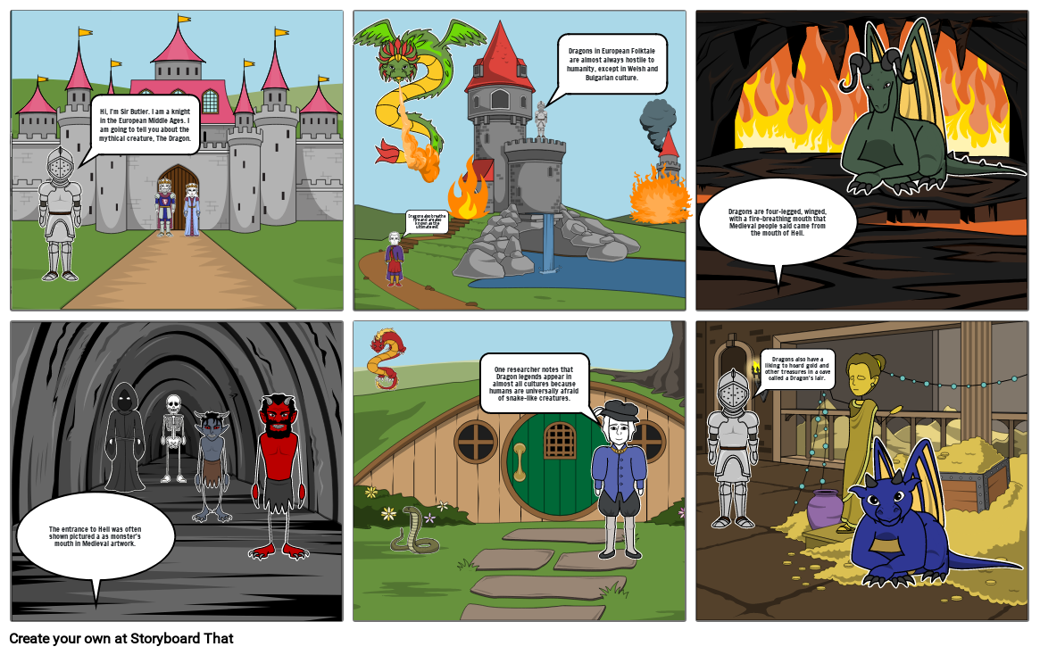 Dragons In The Medieval Ages Storyboard By 7fa6159d