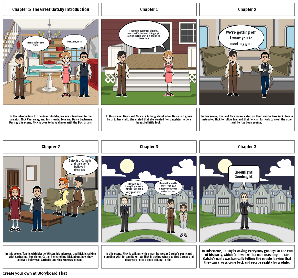 The Great Gatsby Storyboard