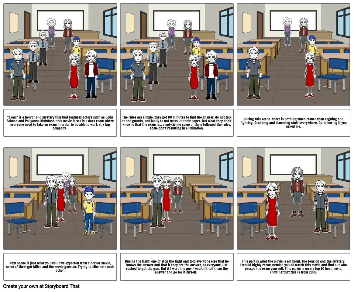 Exam movie Storyboard por 7fd42187