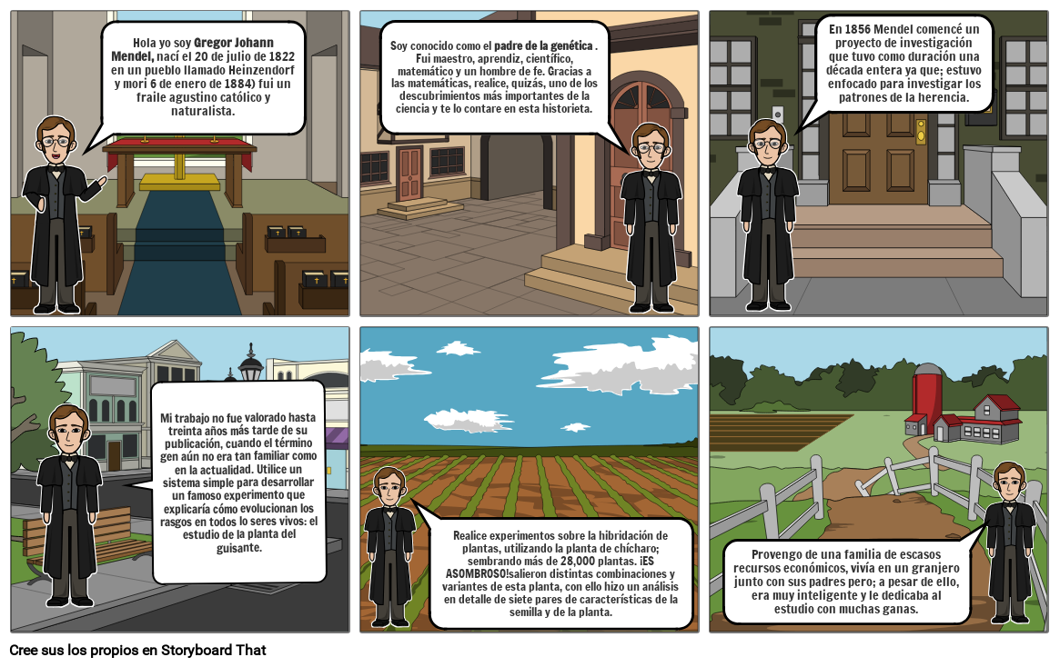 Leyes de mendel Storyboard por 803707c2