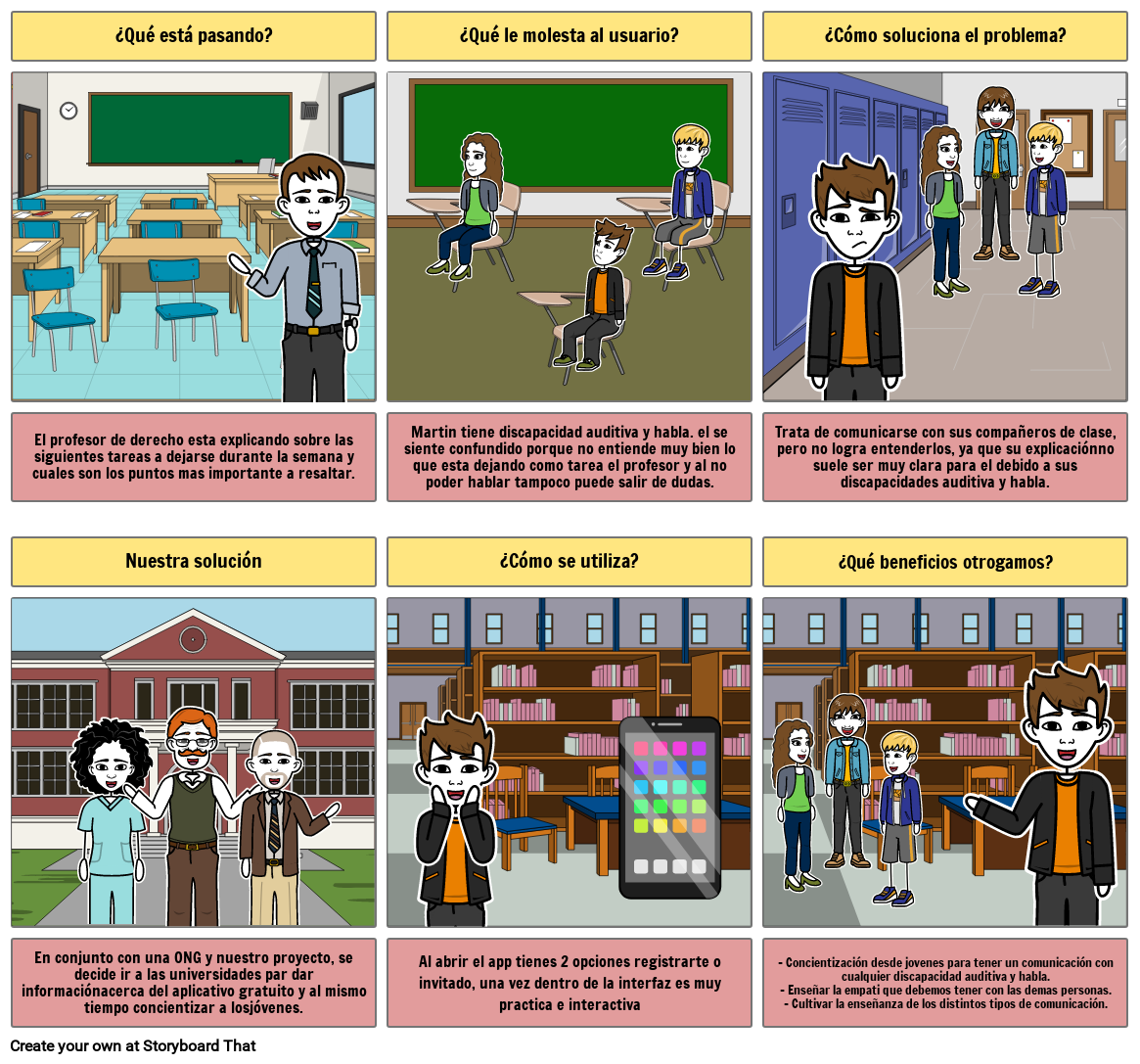 Storyboard - Comunicación Eficaz con Discapacidades