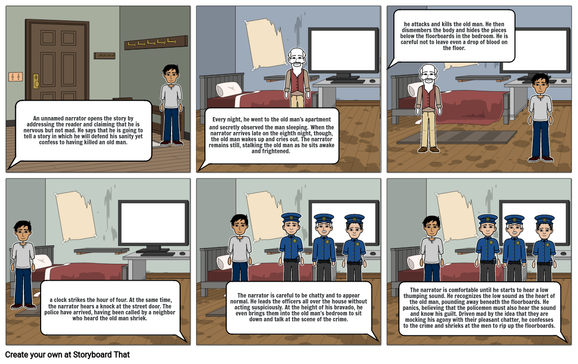 storyboard about the tell-tale heart.