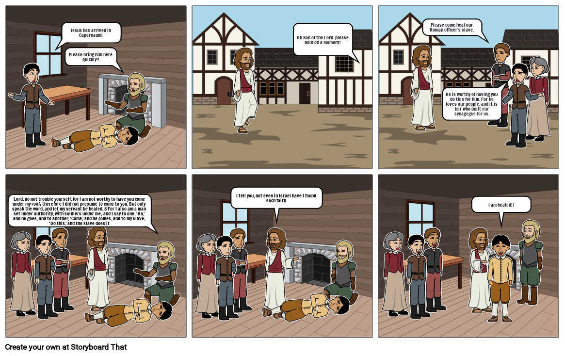 Jesus Heals a Roman Officer's Slave Storyboard