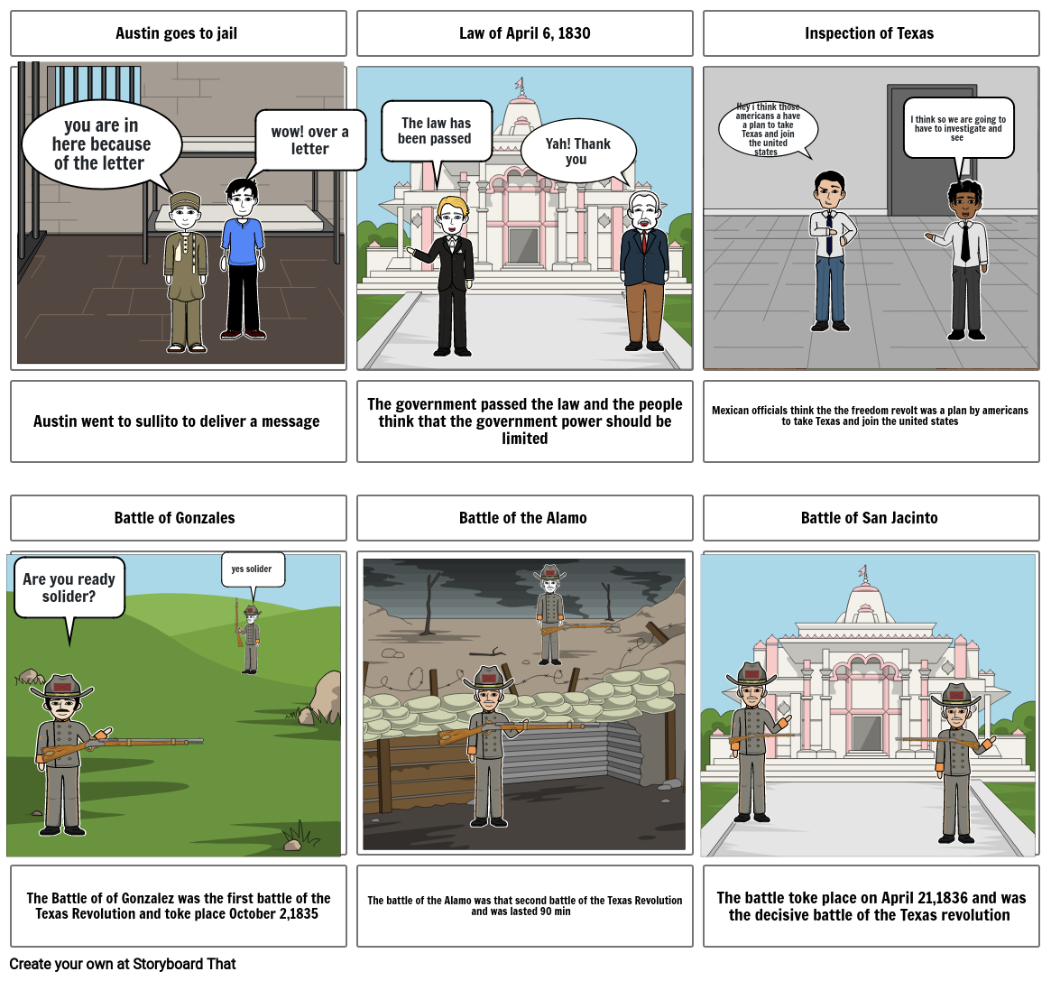 Road To Texas Revolution Storyboard by 815e8900