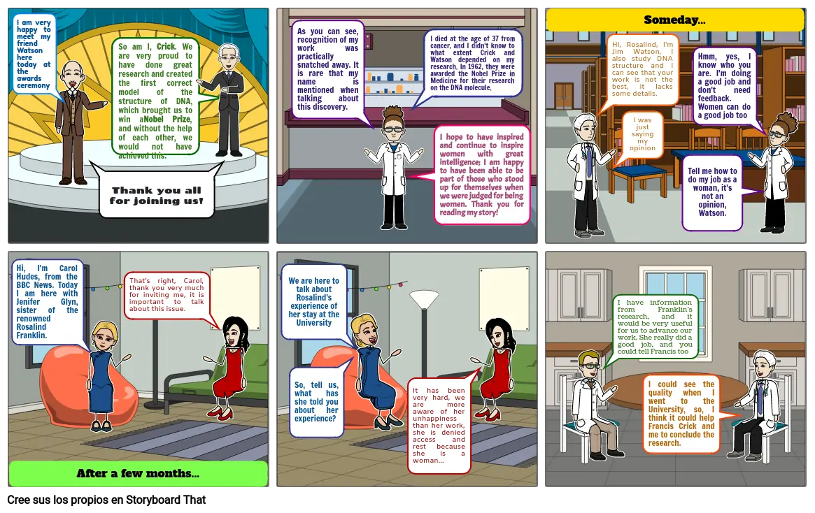 Comic Strip - Rosalind Franklin and DNA