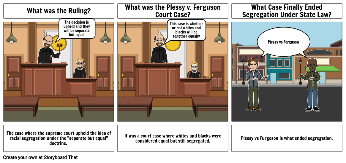 Plessy vs Ferguson Storyboard by 81b9c689