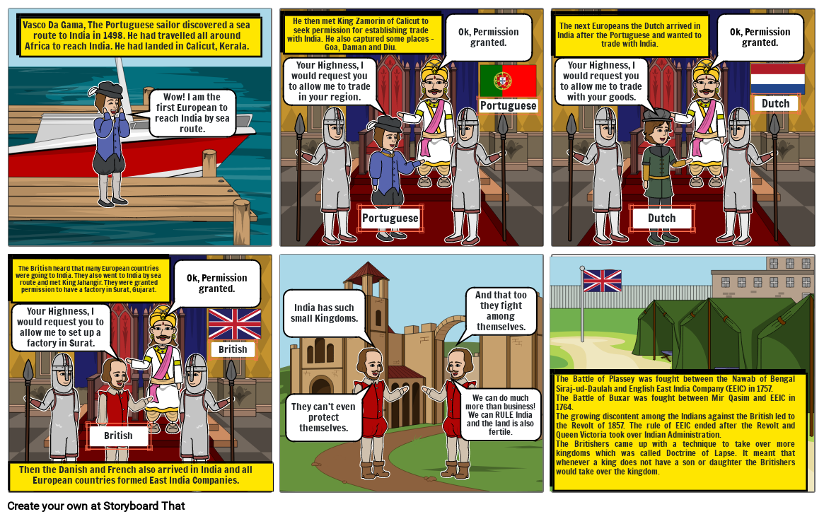 BEGINNING OF BRITISH RULE Storyboard by 81e6fc93