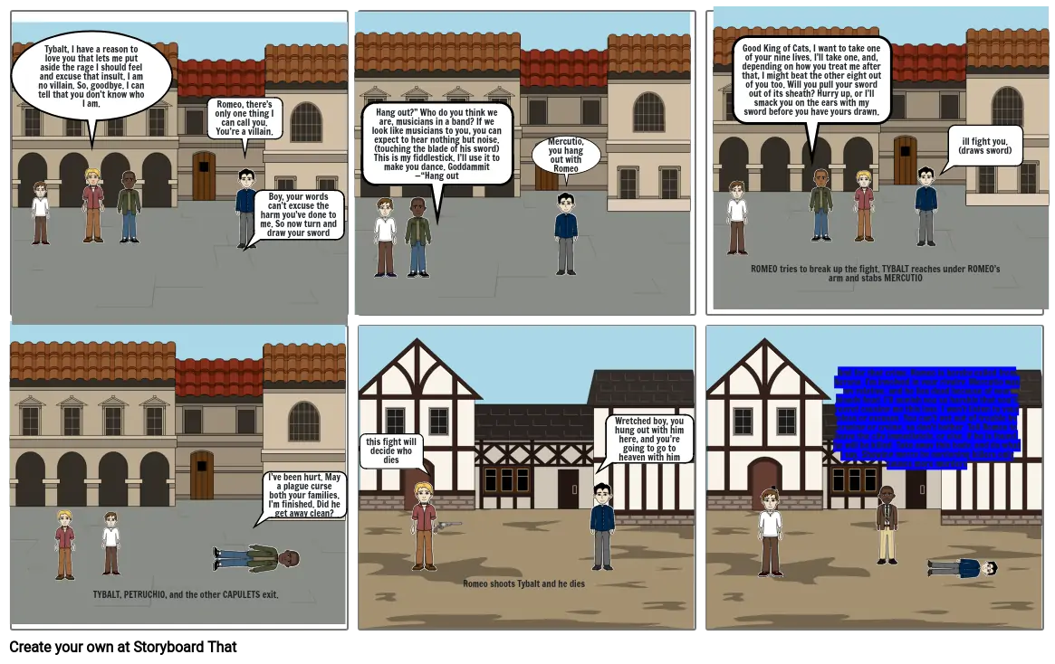 Romeo and Juliet comic strip