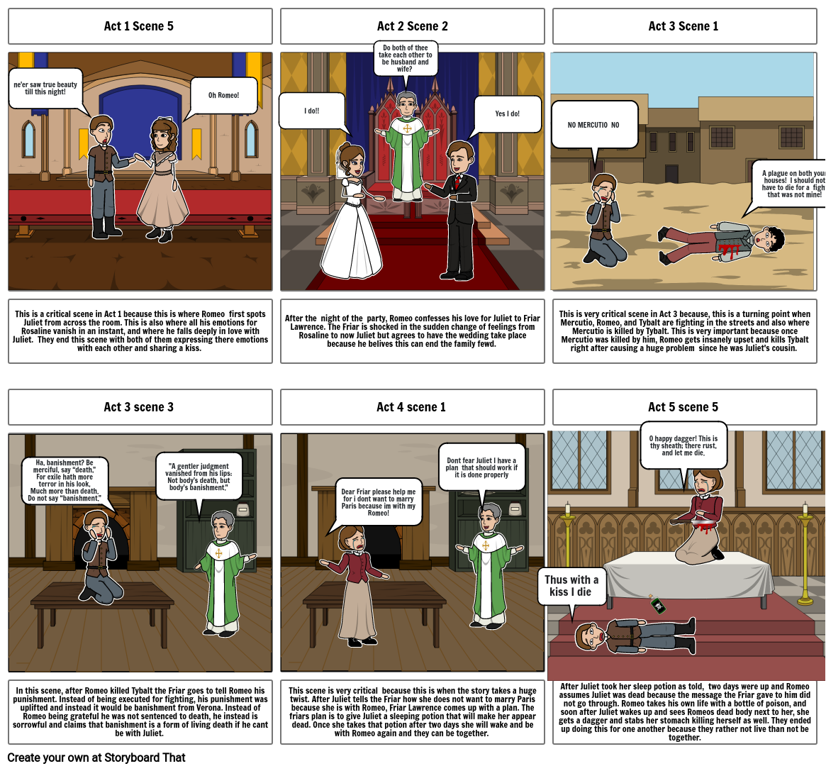 Romeo and Juliet Project Storyboard by 81fd859f