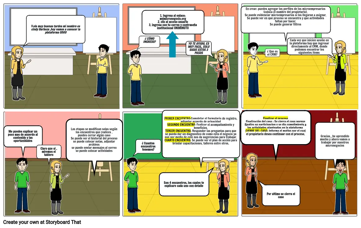 storyboard micronegocio plataforma odoo