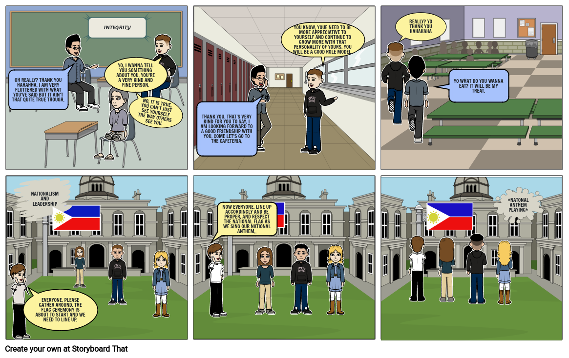 A Comic strip that shows traits of Filipinos as a Lycean Student