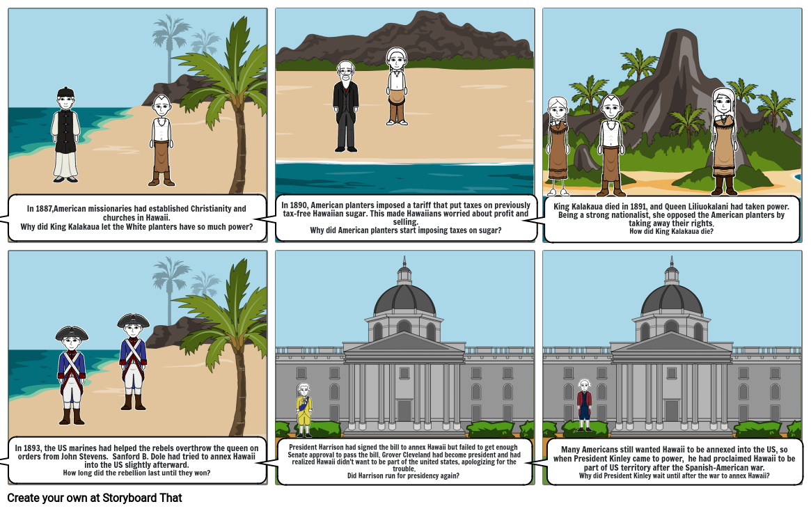 Annexation of Hawaii Storyboard by 82fe7ebc