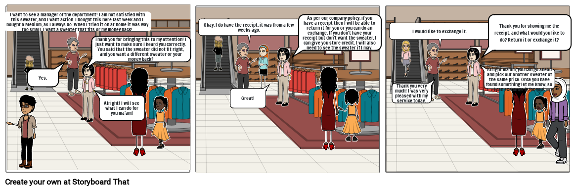 customer complaint comic strip