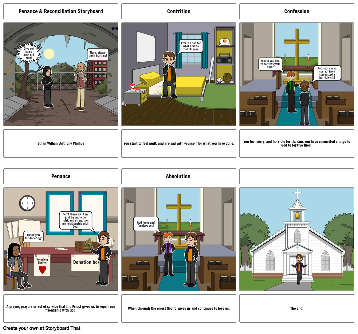 ﻿Penance & Reconciliation Storyboard ﻿Give me some c...