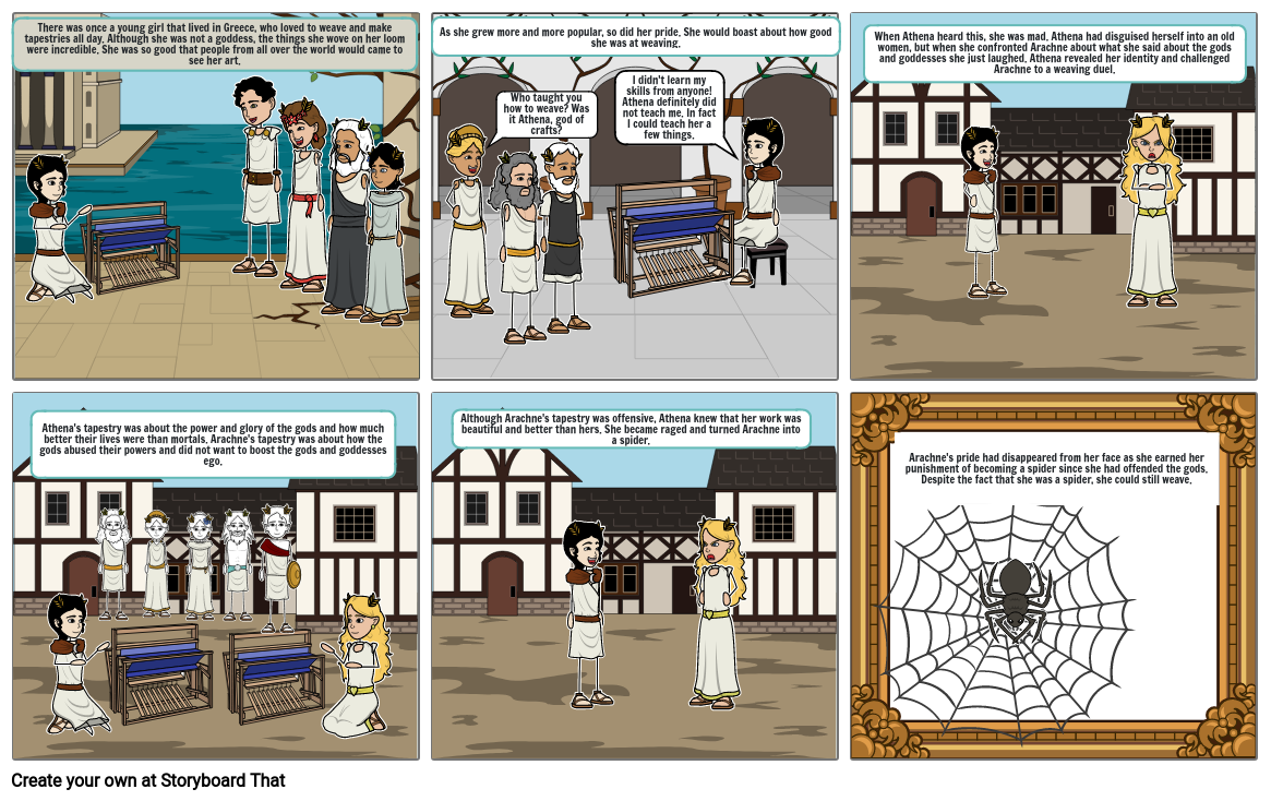 Athena and the Myth of Arachne Storyboard by 8338b4ec