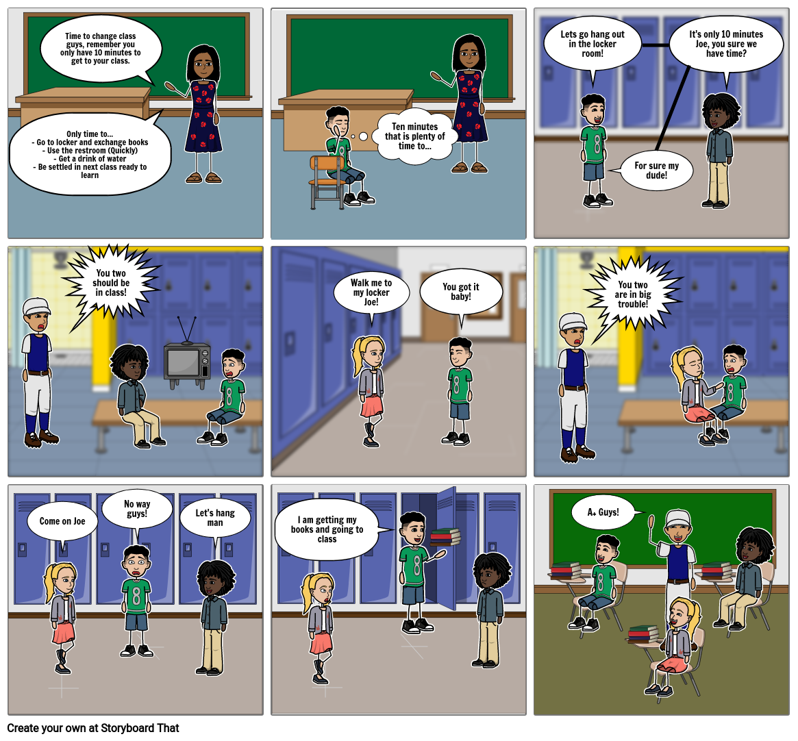 Joseph's Social Story: Class Transition Storyboard