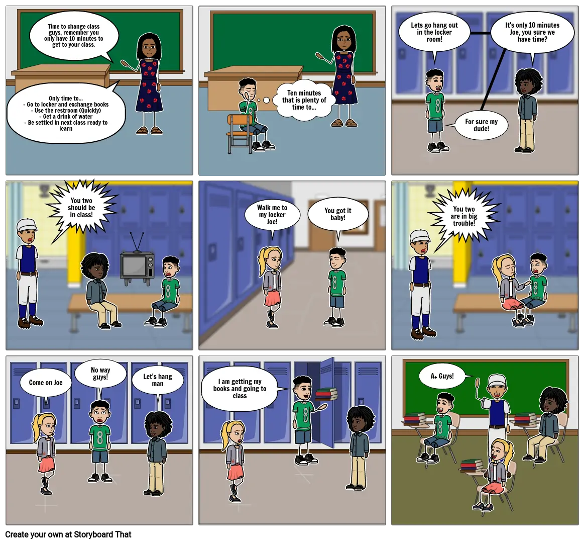 Joseph's Social Story: Class Transition Storyboard