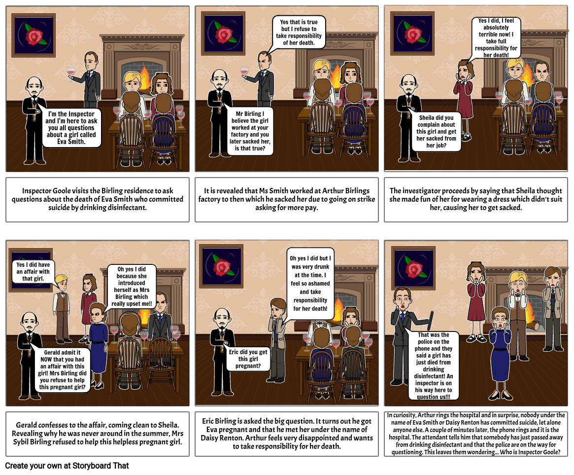 An Inspector Calls Storyboard By 83b3eafe 