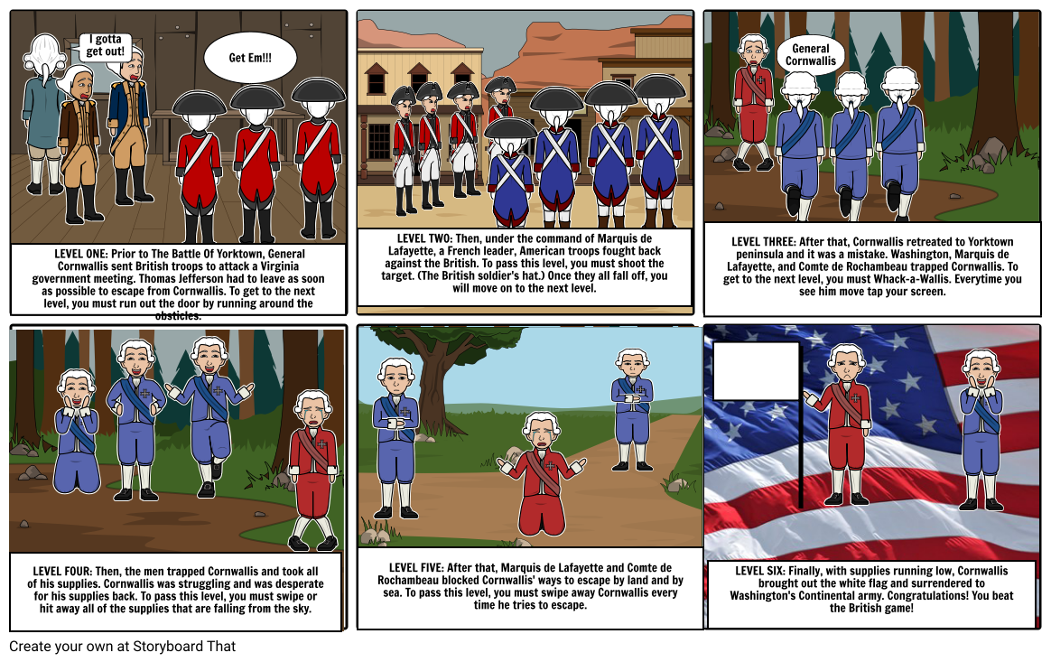 Battle of Yorktown Video Game Storyboard by 84a9b28c