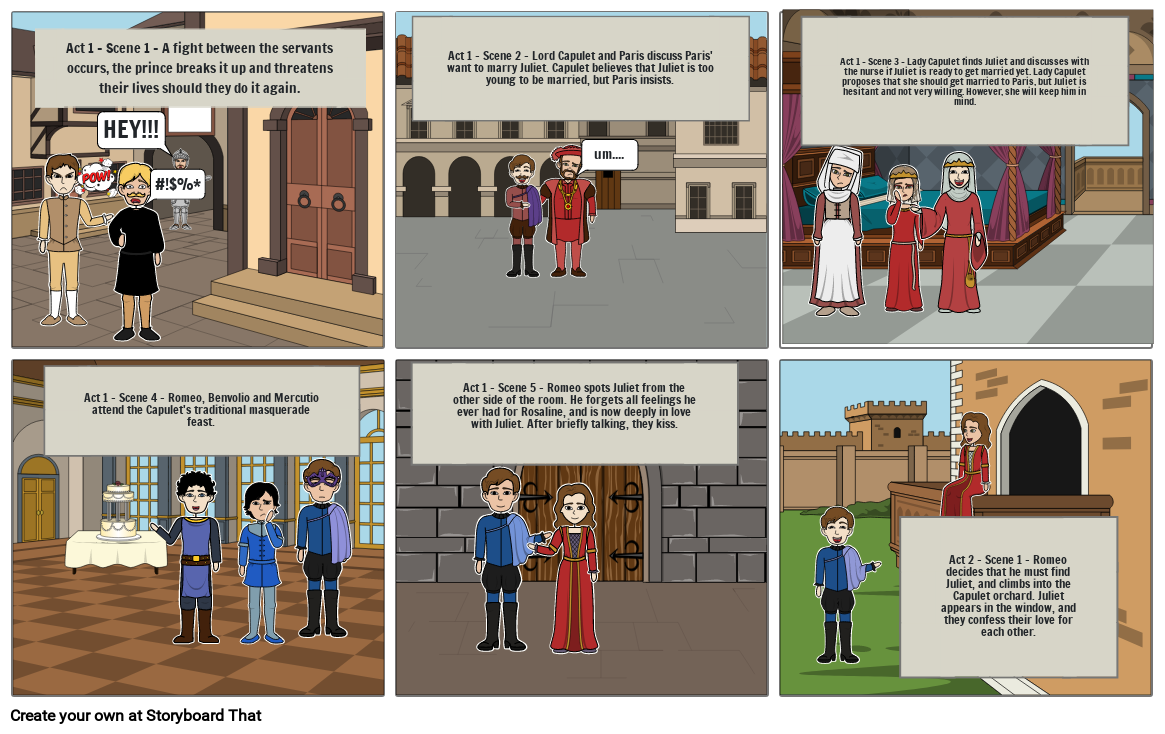 Romeo and Juliet Storyboard by 8539e2e8