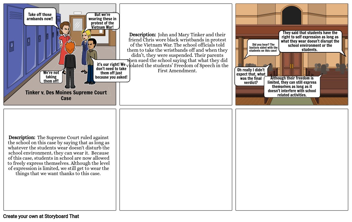 Supreme Court Case Storyboard: Social Studies