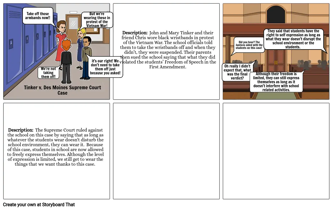 Supreme Court Case Storyboard: Social Studies