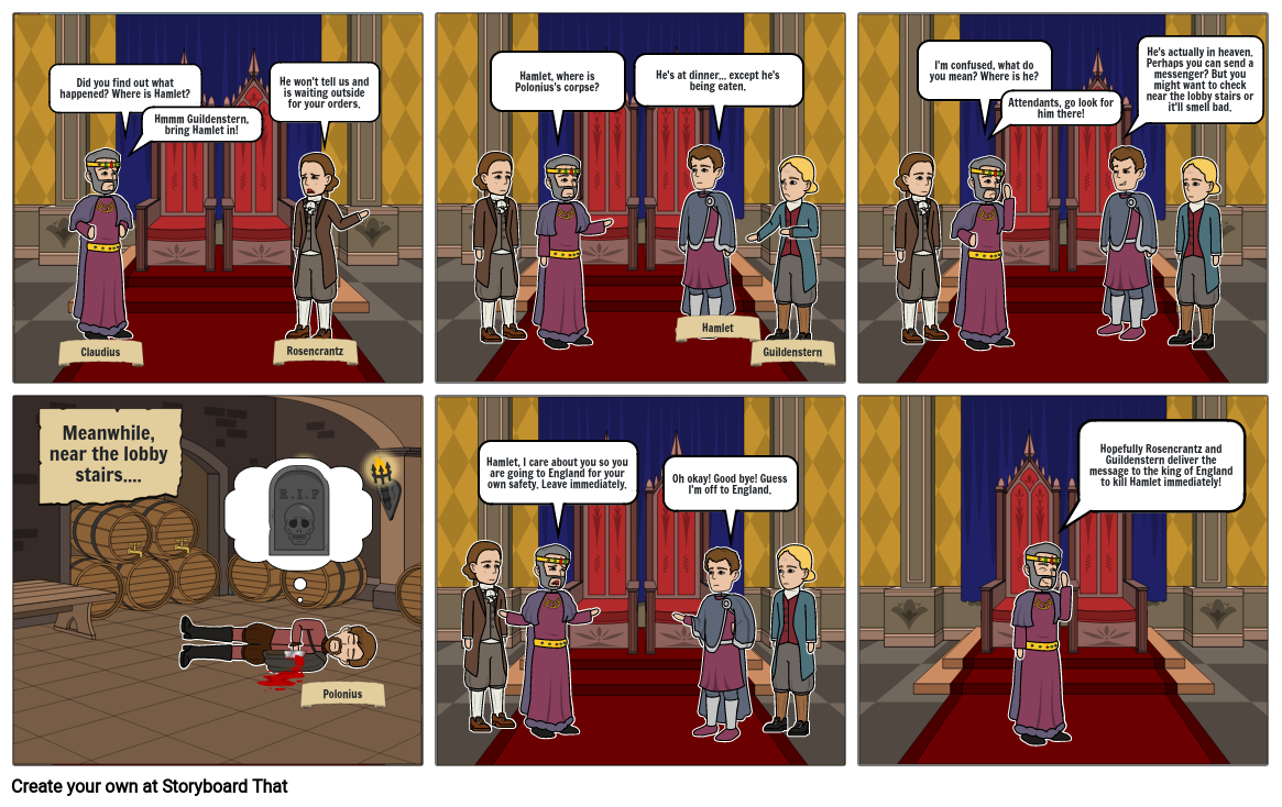 Hamlet Act 4 Scene 3 Storyboard By 85d5baf0