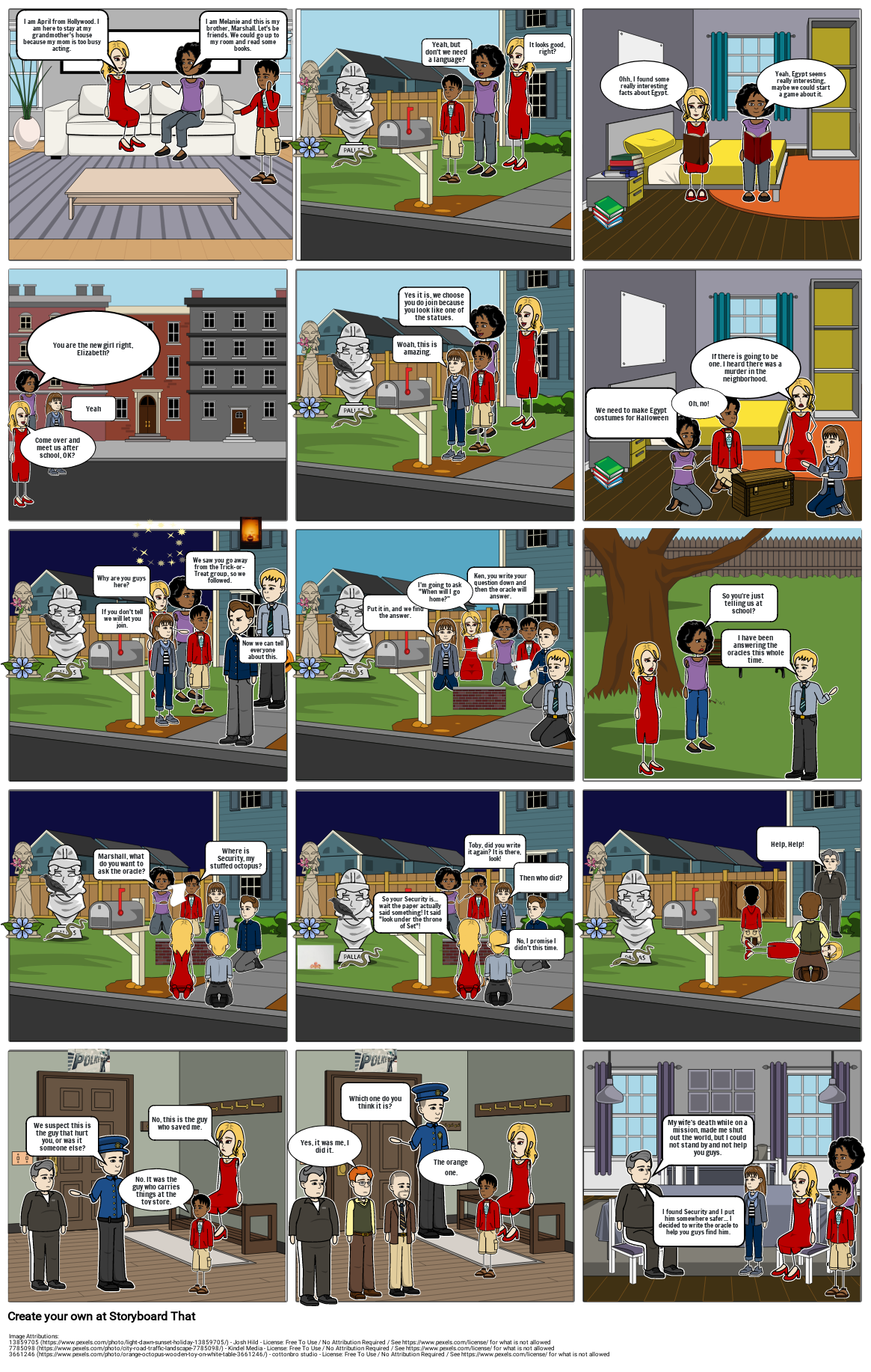 The Egypt Game by Zilch Keattley Snyder Storyboard