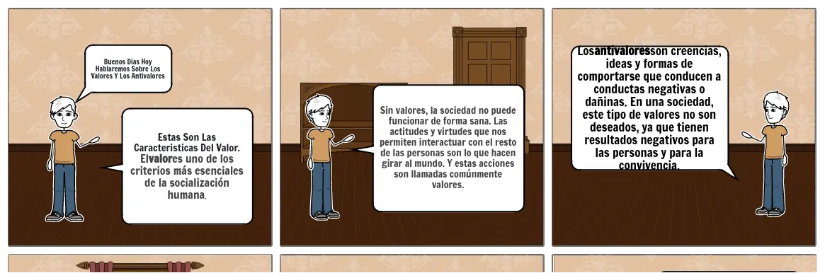 Historieta De Valores Y Antivalores Storyboard 3068