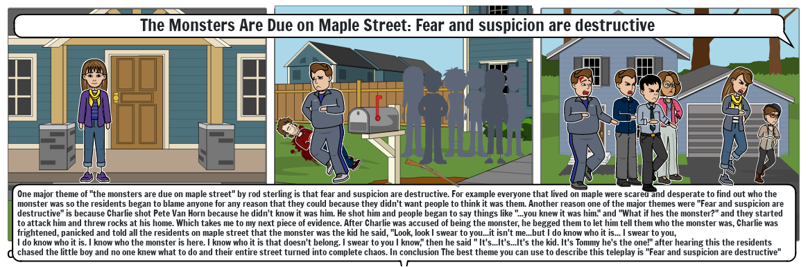 The Monsters Are Due on Maple Street:Fear and suspicion are destructive