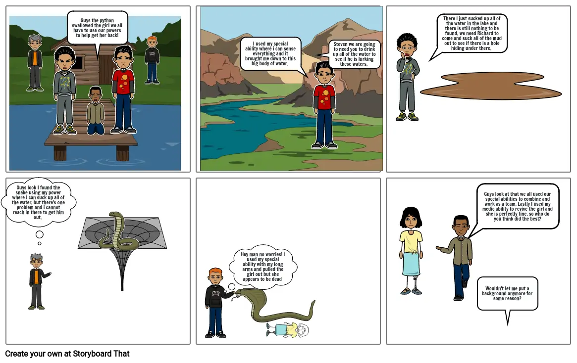 ELA extra credit storyboard: The Five Helpers