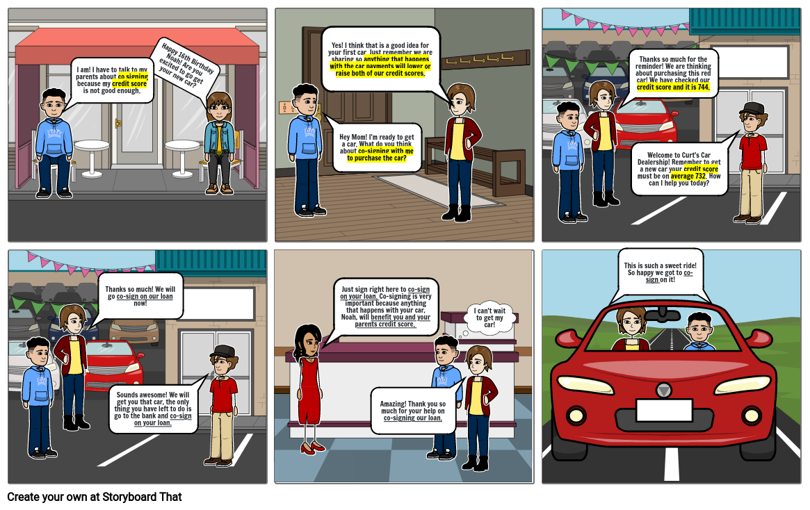 Understanding Credit Comic Strip Storyboard by 86f71192