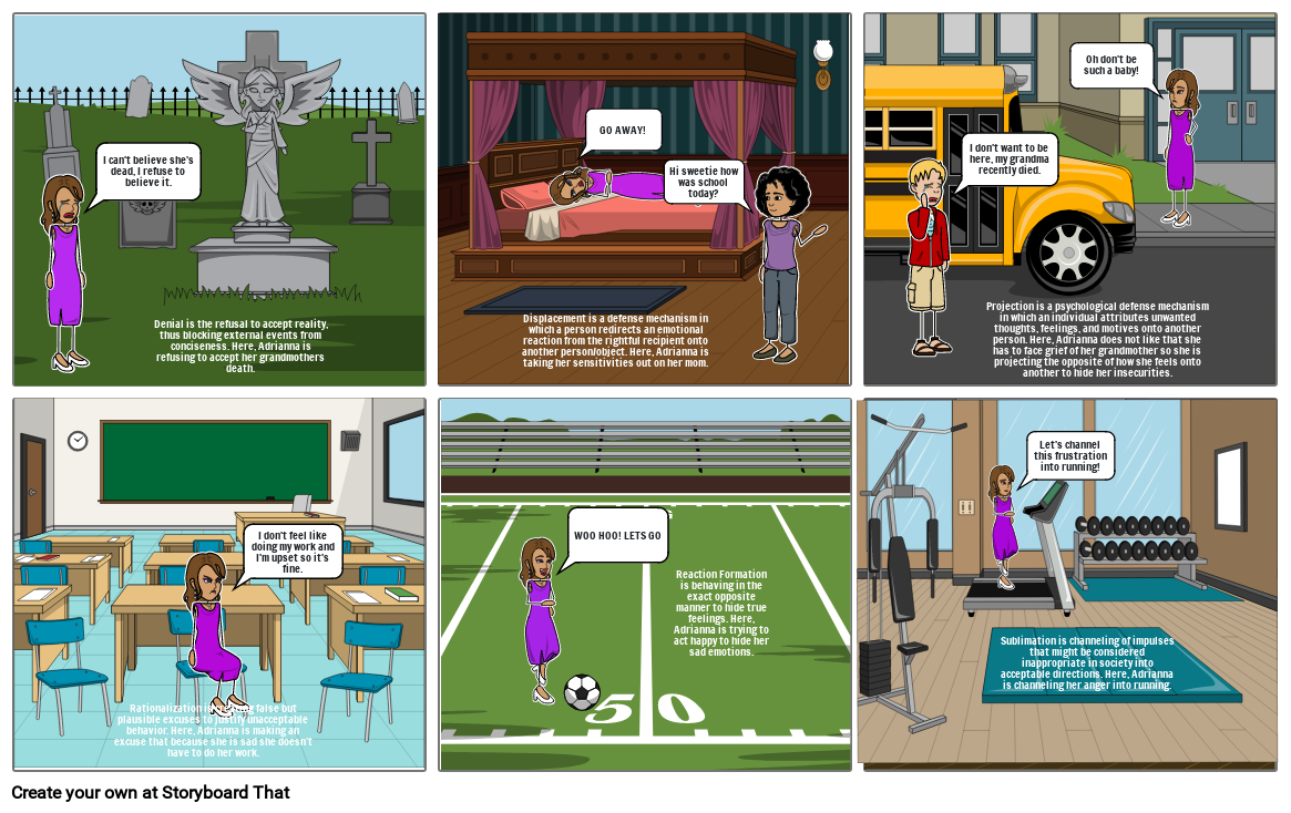 Defense Mechanism Comic Strip-Adrianna Bouloy AP PSYCH